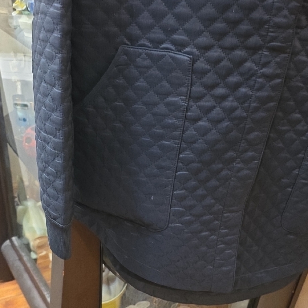 DYI Black Quilted Bomber Jacket Size Medium - Picture 4 of 5